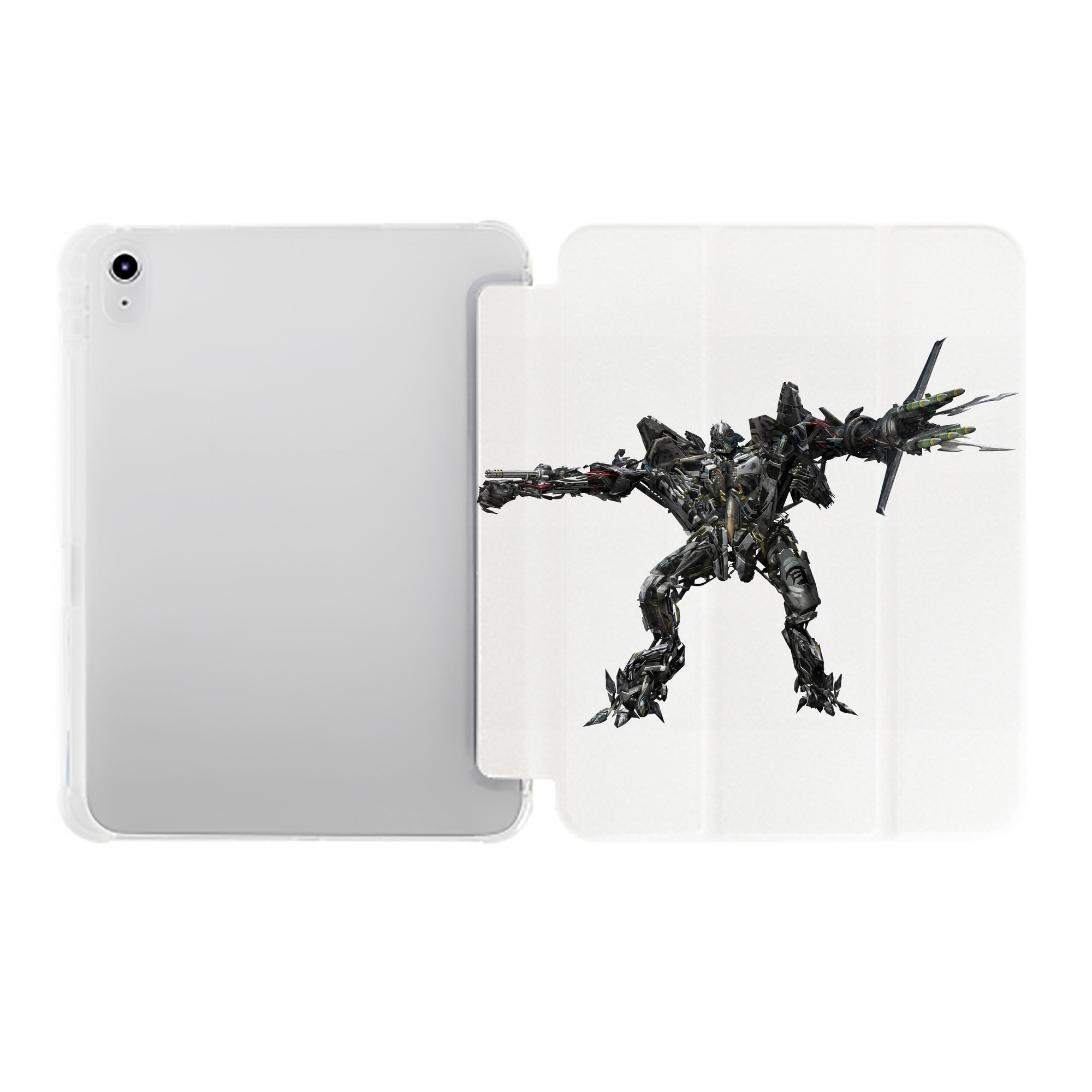 （画像用） Transformers トランスフォーマー IPad ケース ペン収納付き 三つ折りスタンド PUレザー×シリコン 対応機種9.5/10.5/10.9インチ